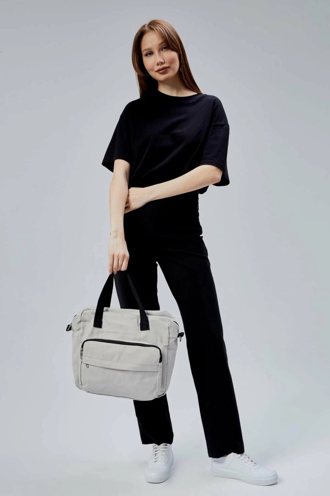 Çantë tote Zoozie Bags, gri, 33x30x10cm