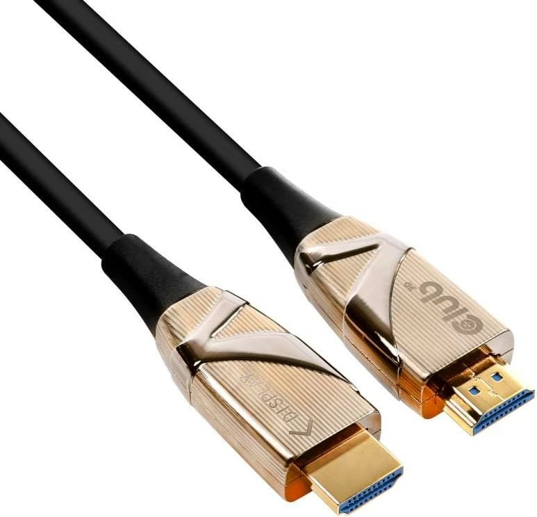Kabllo HDMI Club3D 2.0b, 50m, optik, 4K60Hz, zi/bronzi