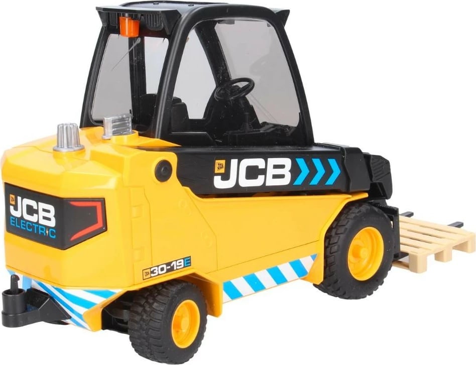 Lodër forklift BRUDER JCB me ngarkues teleskopik dhe paletë, 1:16, verdhë/zezë