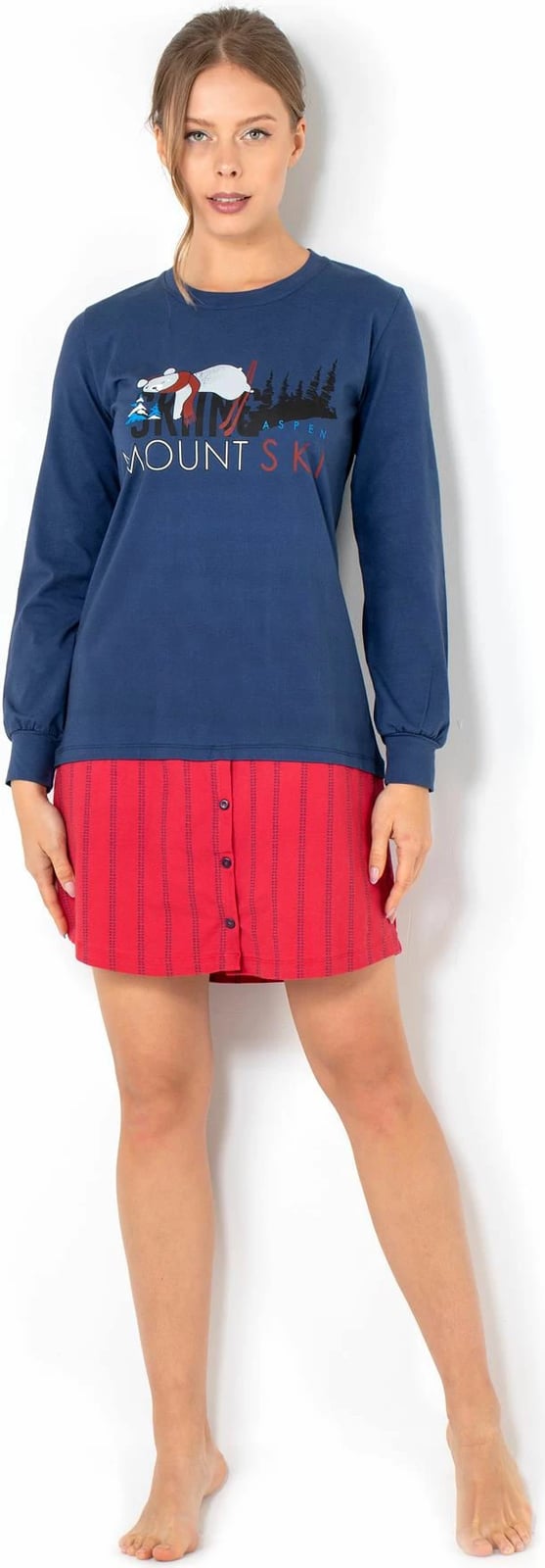 Këmishë nate Jumeon, ngjyrë e kaltër e errët, 002-000726