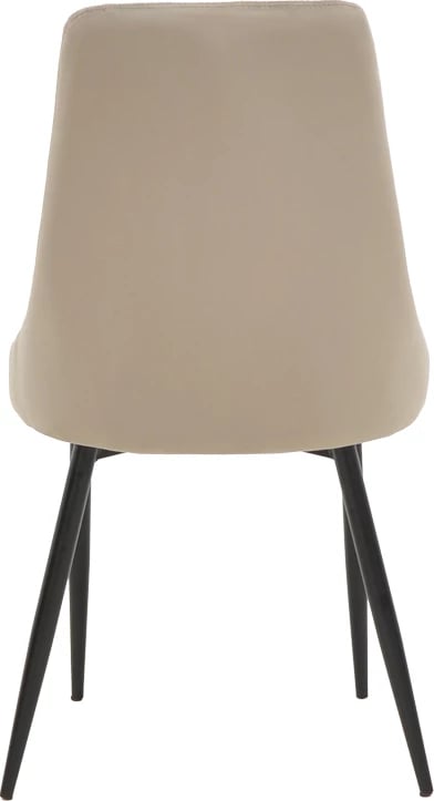 Karrige Azori kadife, bezhë-gri, këmbë metalike të zeza, 49x55x85cm (set prej 2 copash)