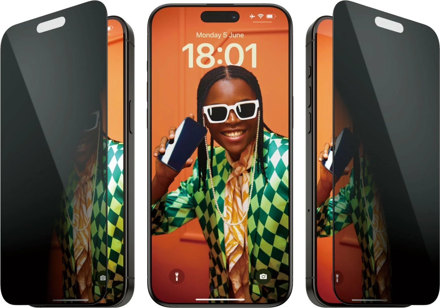 Mbrojtës ekrani PanzerGlass Privacy për iPhone 15 Pro Max, EasyAligner
