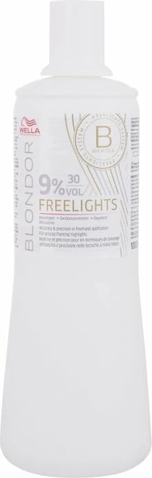 Ngjyrë për flokë Wella Professionals Blondor Freelights 9% Developer për femra, 1000ml