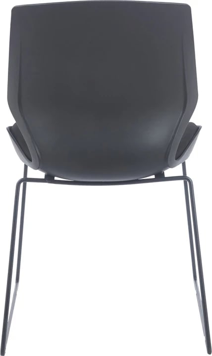 Karrige vizitorësh, minimaliste, e zezë, me jastëk, 47x52x85cm