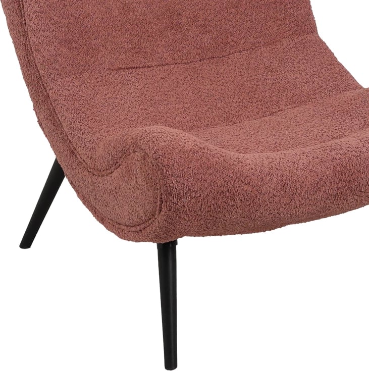 Kreslo boucle ngjyrë rozë e pluhurosur 97x80x100cm
