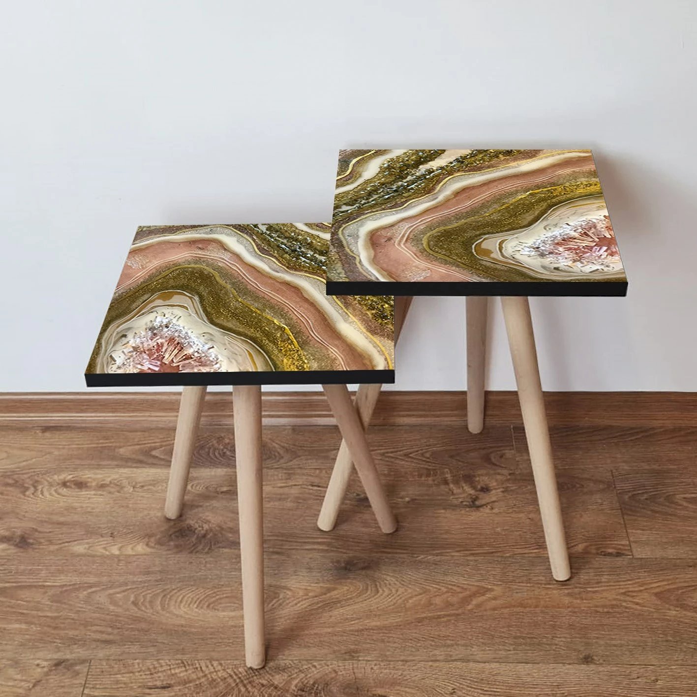 Set tavolina të mbivendosura Skye Decor, 2 copë, ngjyrë kafe