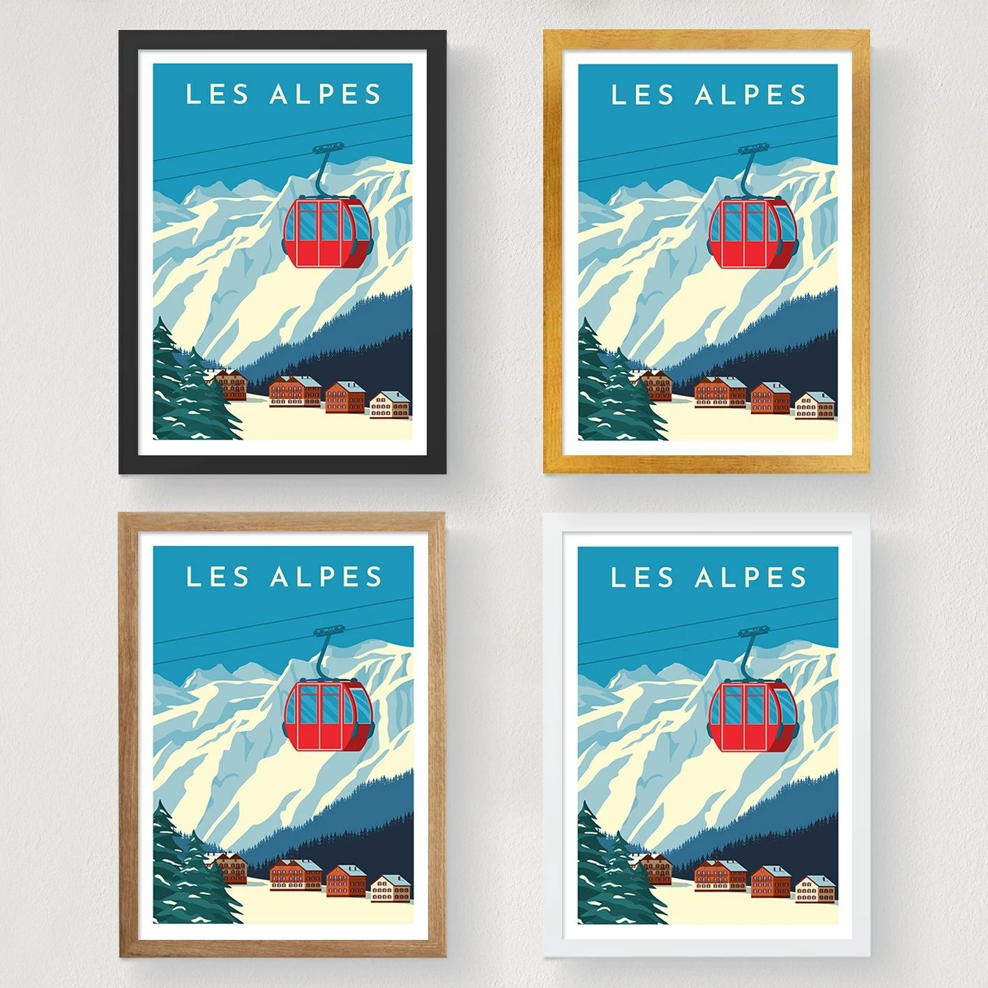 Poster A3 Les Alpes - 1990, shumëngjyrësh