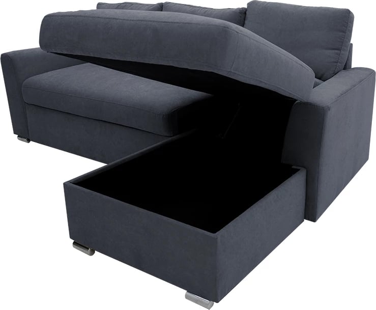 Divan-krevat qoshe majtë Belle, material, ngjyrë antracit, 236x164x88cm