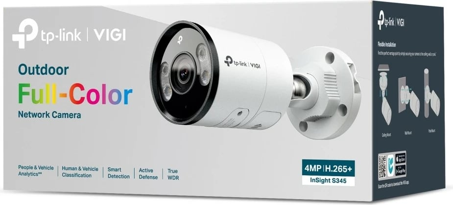 Kamerë sigurie TP-Link INSIGHT S345, IP, jashtë, me kabllo, 120m, 120dB, montim në mur