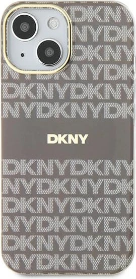 Mbështjellës DKNY IML Mono & Stripe MagSafe për iPhone 15/14/13, Bezhe