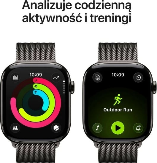 Smartwatch, Apple, Watch Series 11 GPS + Cellular MFD34MP/A, 46 mm, 64 GB, ekran OLED LTPO Retina, trup titaniumi, byzylyk Milanez S/M, ngjyrë Slate