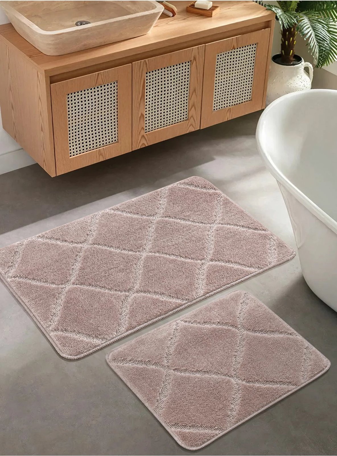 Set tapetash për banjo (2 copë), Mijölnir, me vija, ngjyrë mink