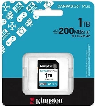 Kartë memorie SD Kingston Canvas Go Plus 1TB, SDXC, 200MB/s, Class10 U3 V30