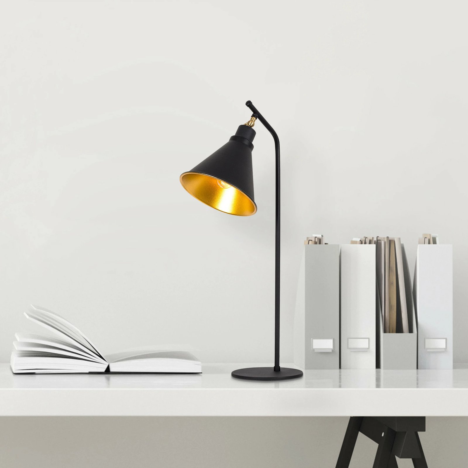 Llambë tavoline Opviq, Sivani, MR-608, e zezë dhe ari