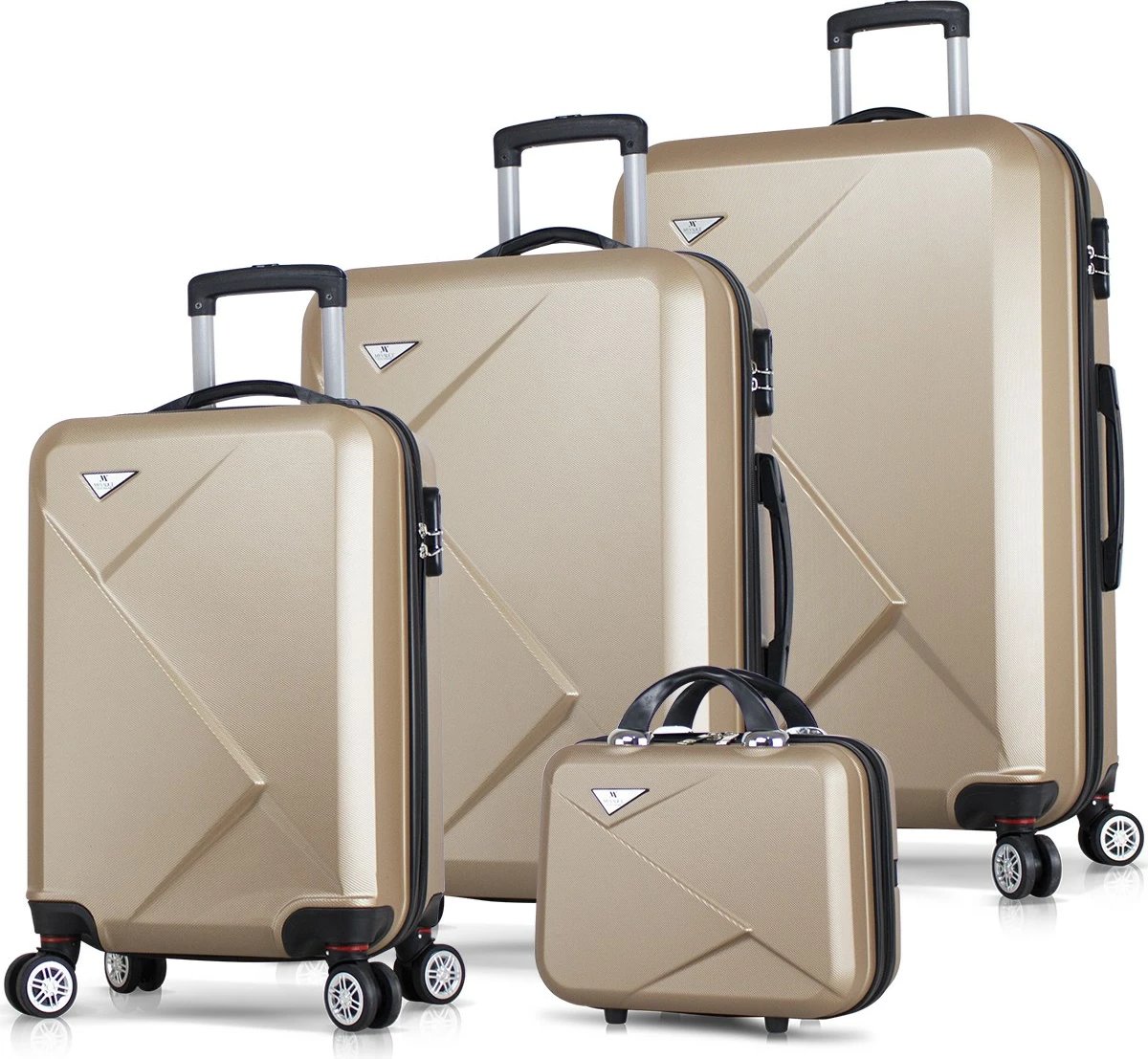 Set valixhesh (4 copë), ngjyrë ari, Zoozie Bags, 8237