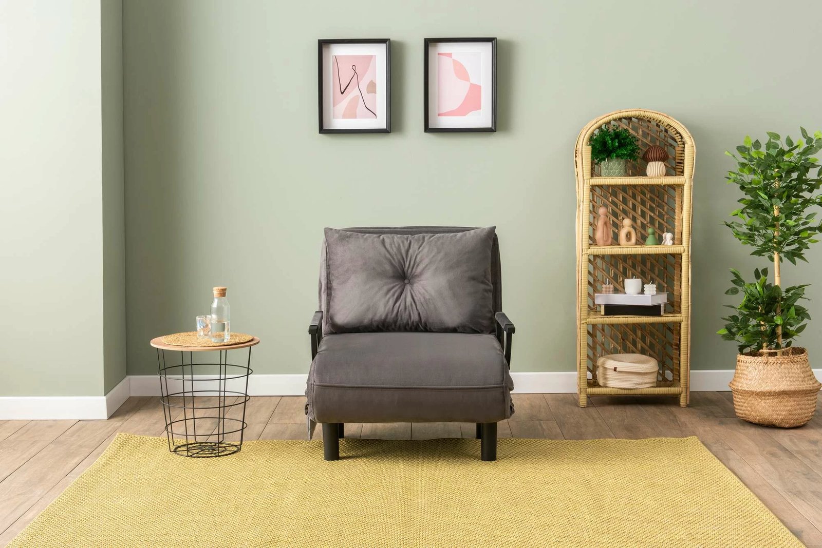 Krevat-karrige një vendës, Sento Single, ngjyrë gri