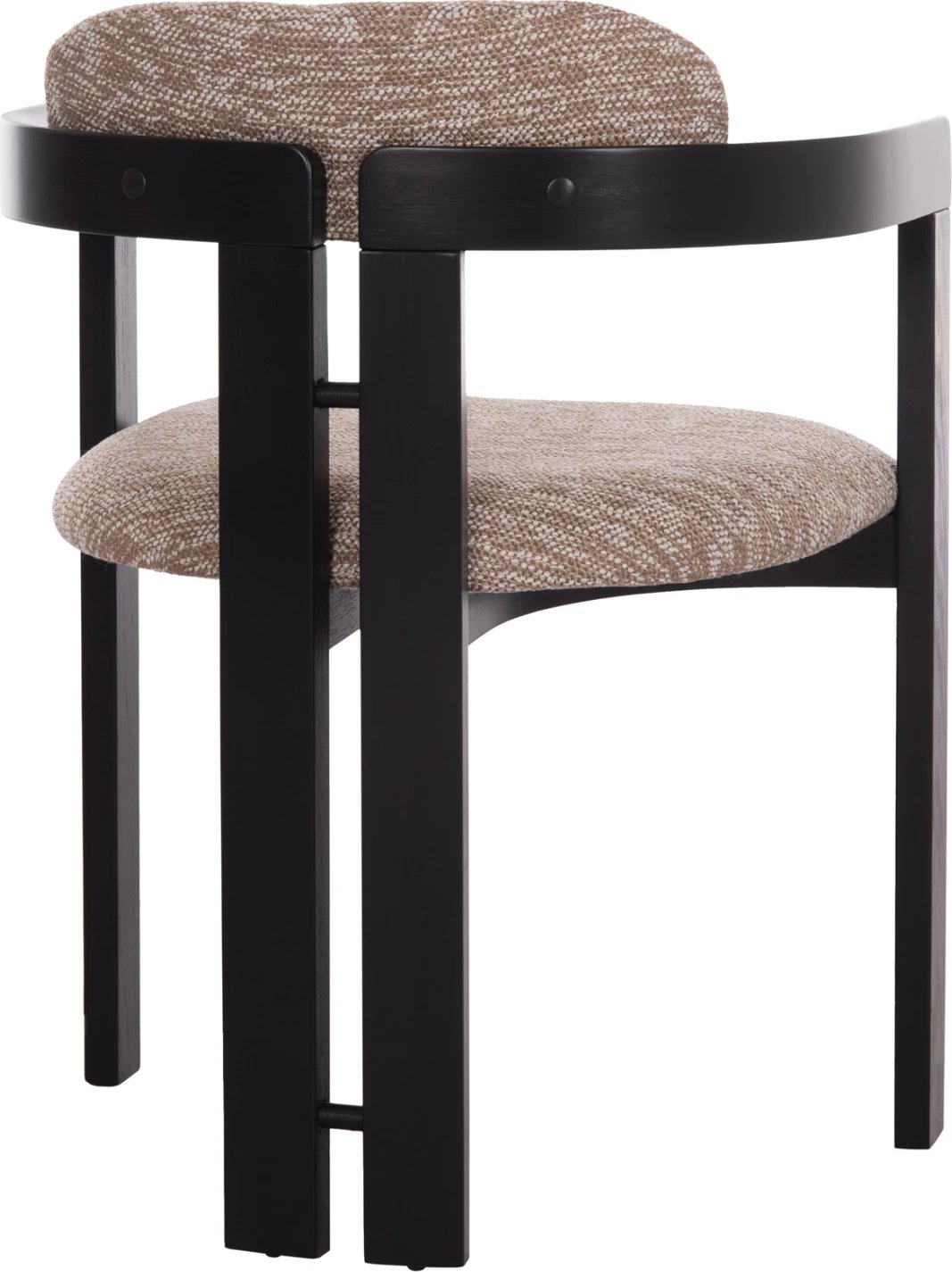 Karrige ngrënieje KALL, stof kafe, dru i zi, FH18247.02, 56x45x73cm