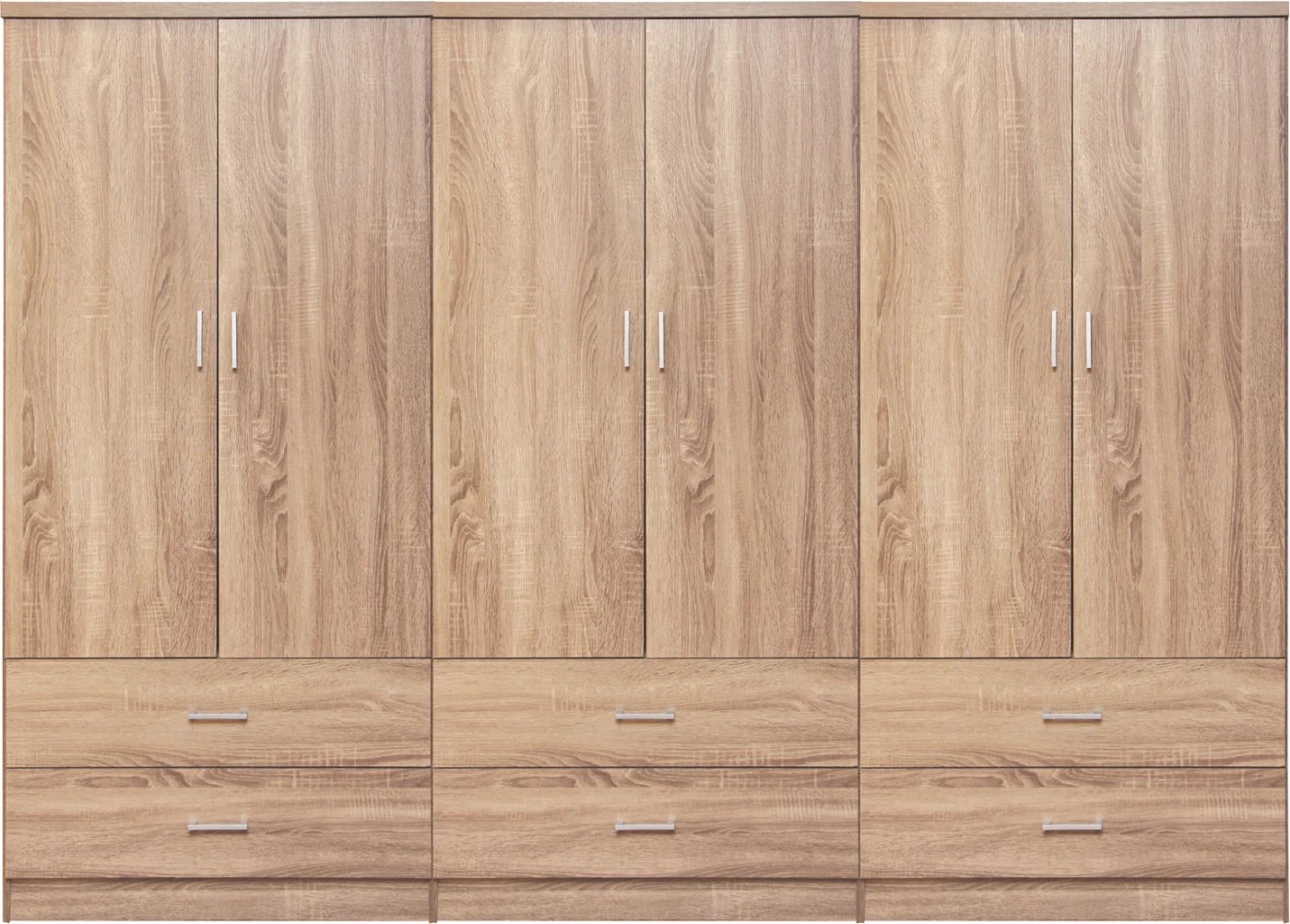 Dollap REINA 6-dyer me 6 sirtarë FH21060.02 melaminë ngjyrë Sonama 240x42x181Hcm.