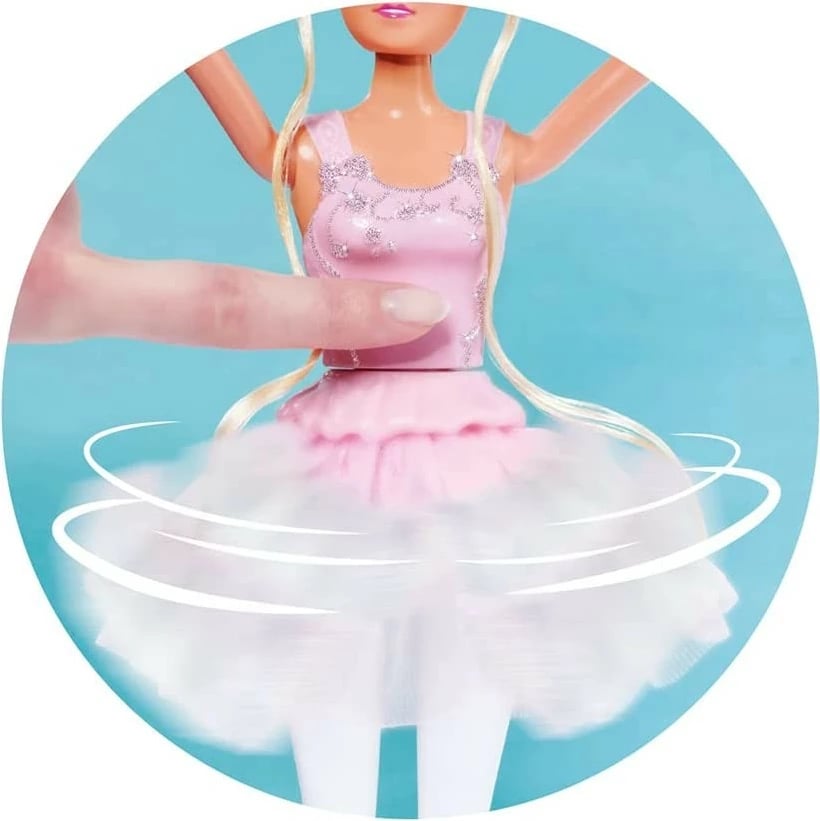 Kukull Steffi Love Dancing Ballerina me lepurush, 29 cm, rozë