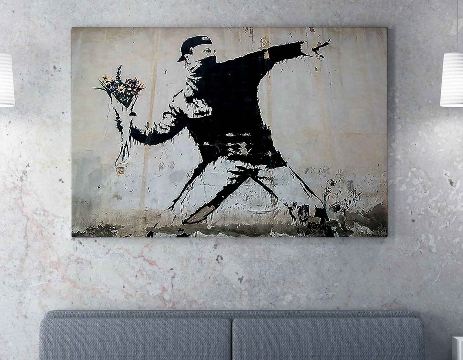 Pikturë dekorative në kanavacë, Rage Flower Thrower, shumëngjyrëshe, 50x70cm