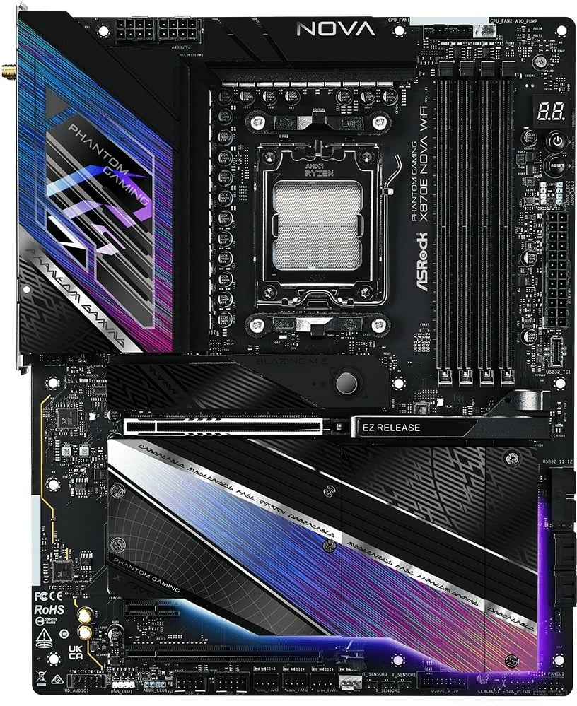 Pllakë amë ASRock X870E NOVA WIFI, Socket AM5, 4x DDR5, ATX, e zezë