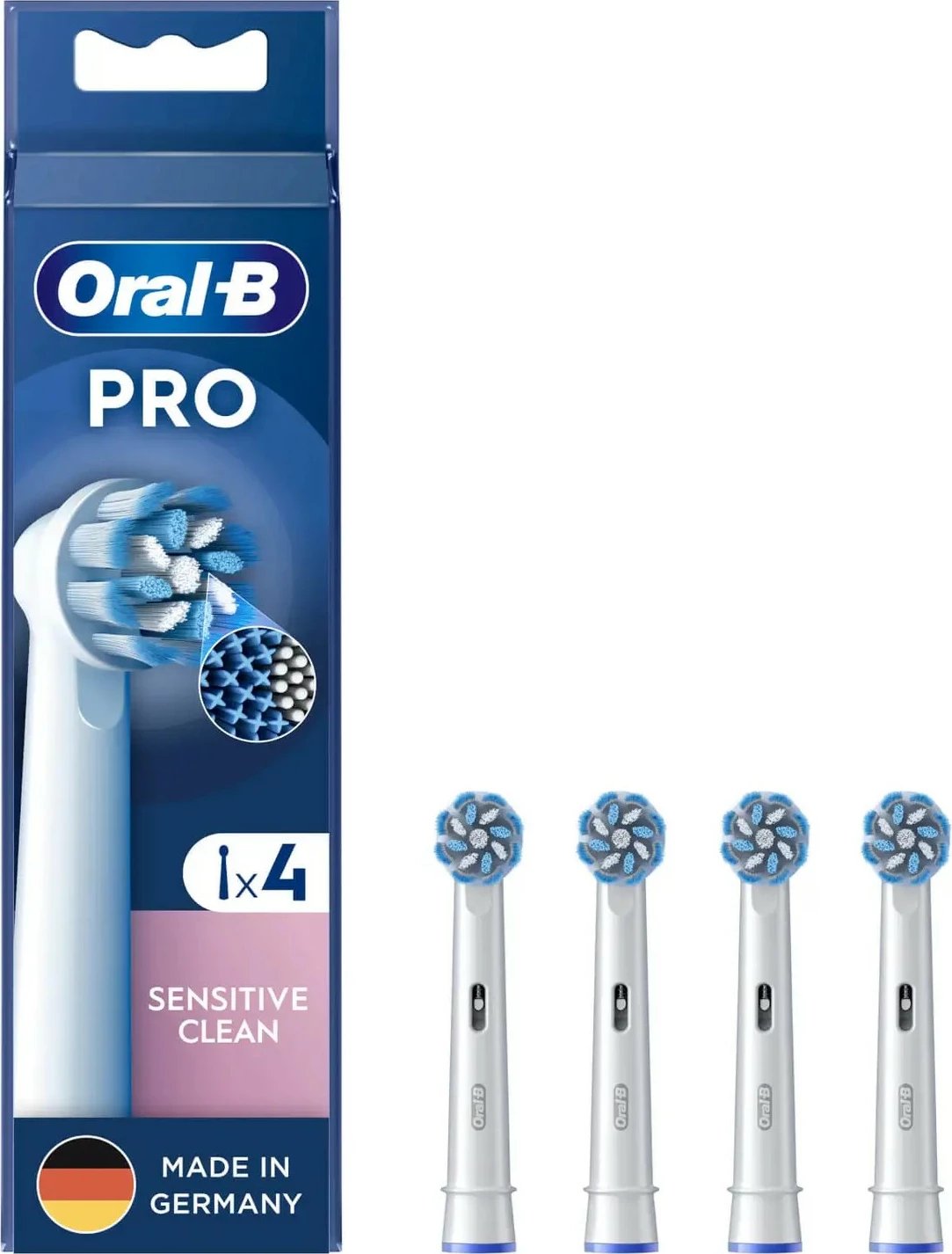Koka rezervë për furçë dhëmbësh Oral-B Sensitive Clean 4 copë, extra soft, e bardhë