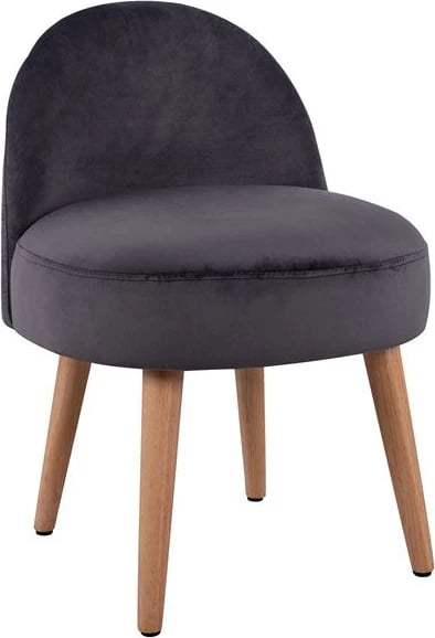 Karrige për bar kadife me shpinë Yasmine, ngjyrë gri, FH8395.01, 47x43x63,5cm