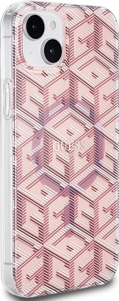 Mbështjellës Guess IML GCube MagSafe për iPhone 15/14/13, Rozë Mbështjellës Guess IML GCube MagSafe për iPhone 15/14/13, Rozë