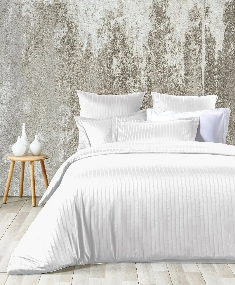 Set mbulesë për jorgan dopio, saten, Exclusive Line, e bardhë