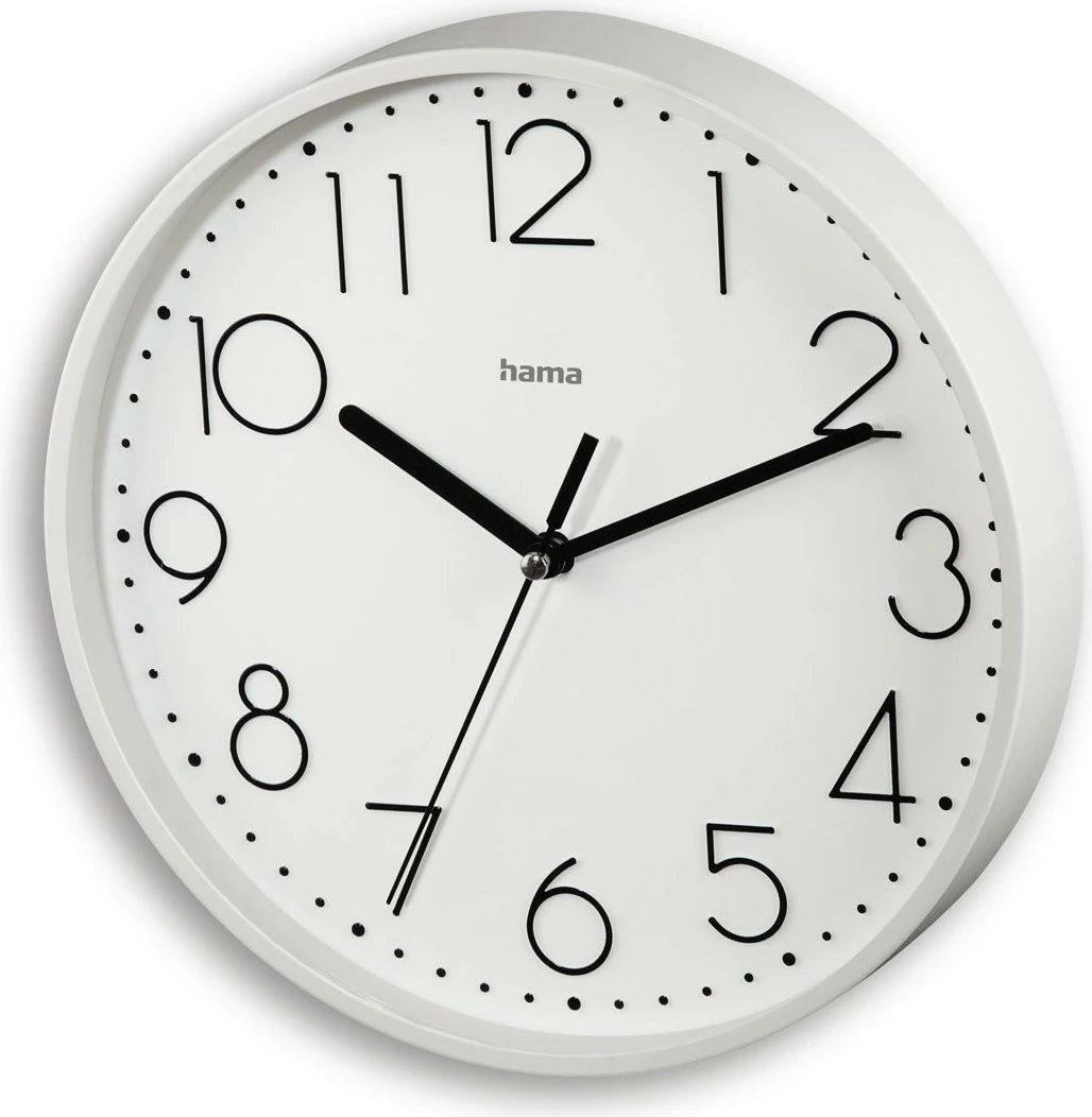 Orë muri Hama Salina 185867, analoge, 22 cm, e bardhë