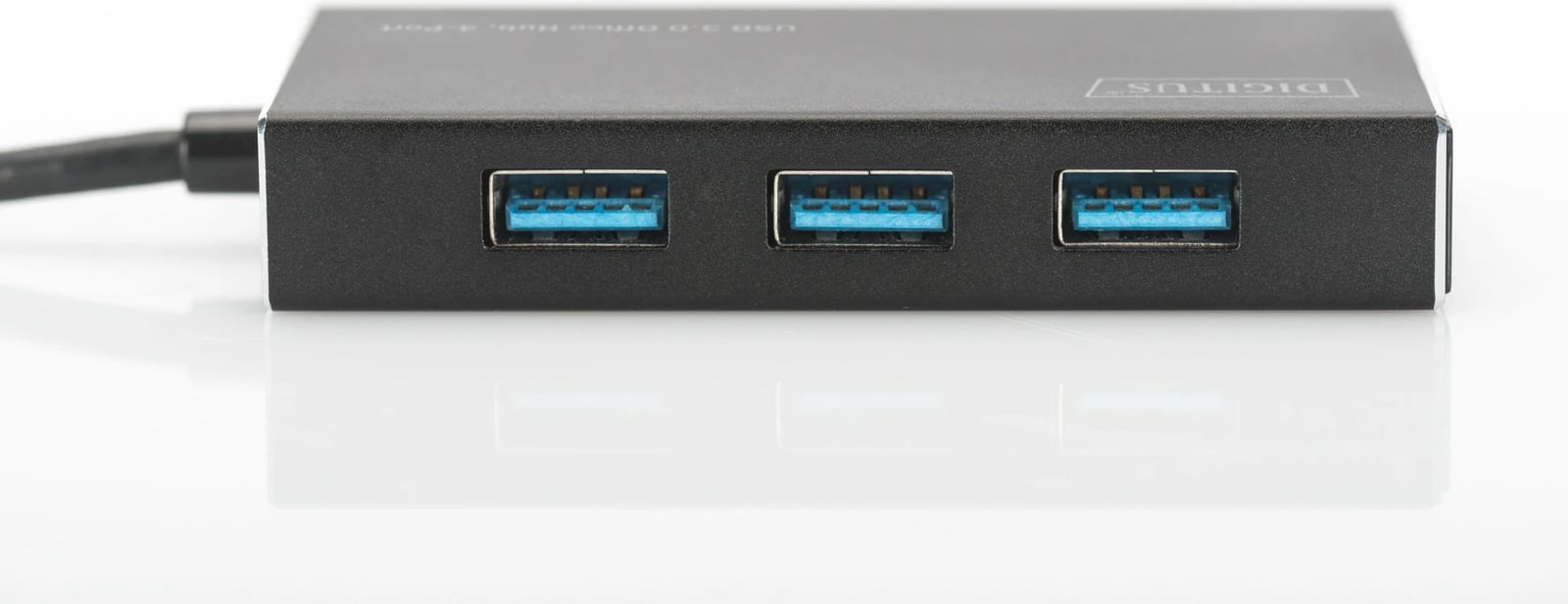 Hub USB Digitus 3.0, 4-Port, 5000 Mbit/s, Alumini, 1.2 m, Zi