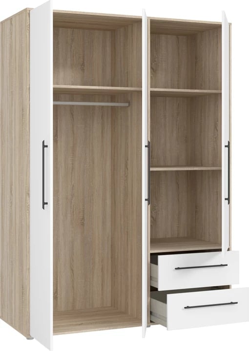 Dollap Razol tre dyer, ngjyrë e bardhë-sonoma, 144.5x59x200cm