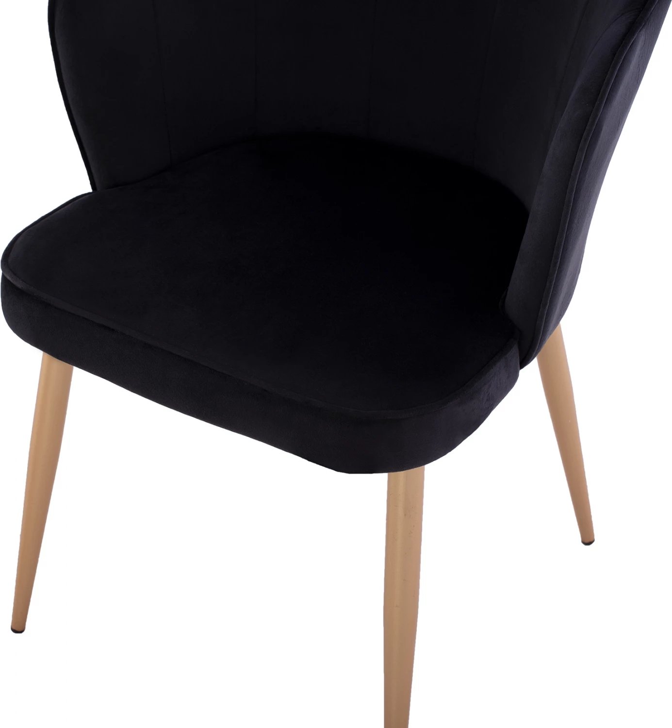 Karrige FH8737.04 kadife e zezë me kornizë metalike të artë 48x48x85 cm., set prej 2 copë