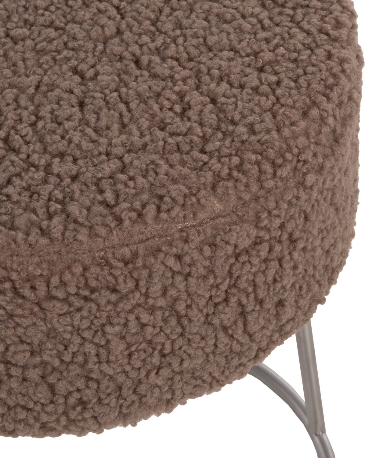 Karrige për bar KARLO FH8411.25, ngjyrë kafe e çelët, pëlhurë boucle me bazë argjendi, Φ35x41H cm