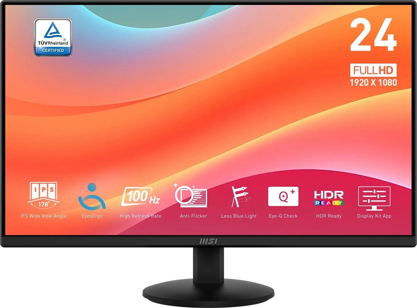 Kasë monitor MSI PRO MP242L, 23.8", Full HD, LCD, E zezë