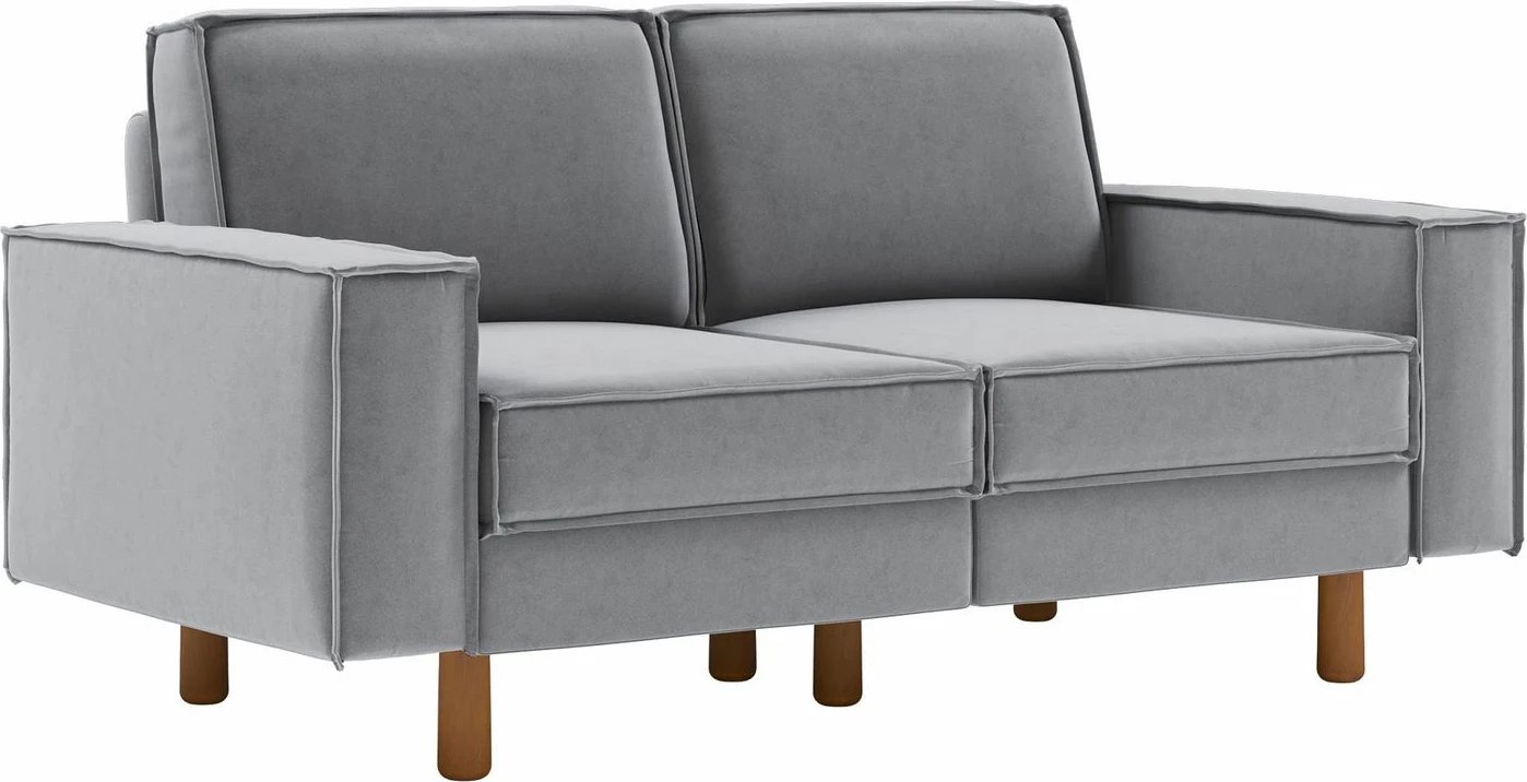 Divan dy-vendësh Atelier del Sofa, ngjyrë gri mjegull, këmbë dru arre