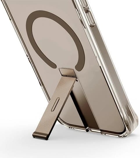 Mbështjellës UNIQ Eleva me stand Vertica për iPhone 16 Pro 6.3", gold/taupe gold