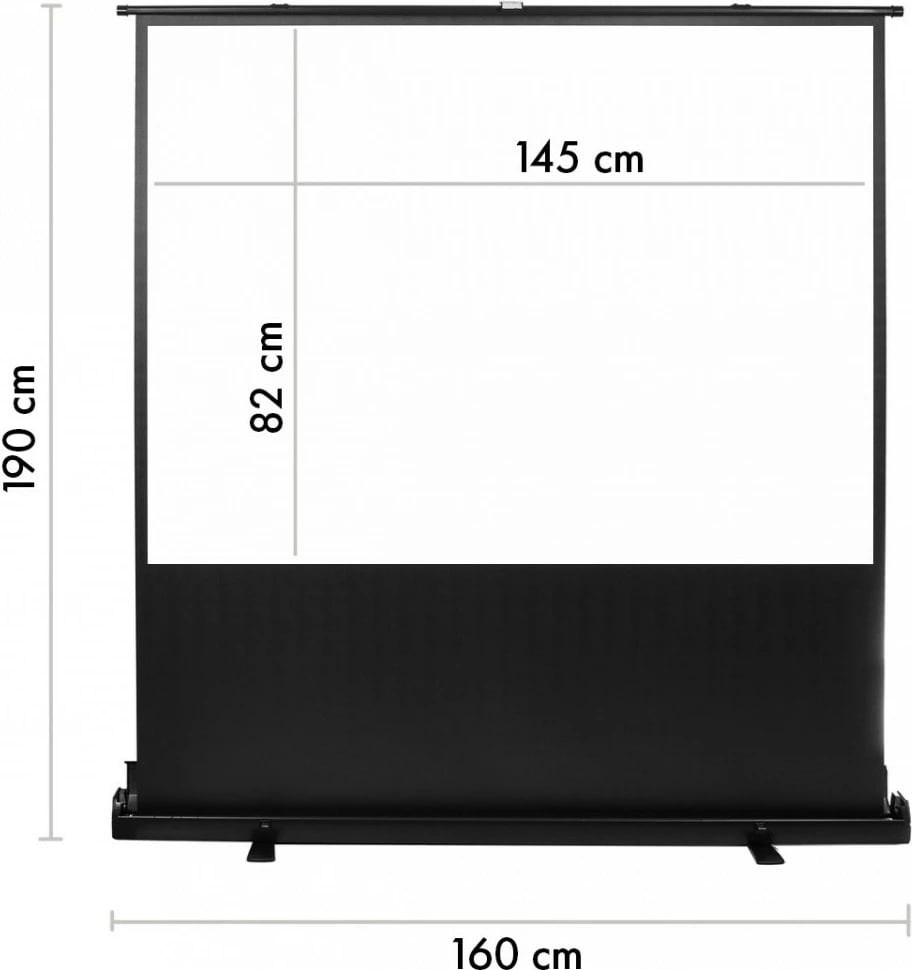 Ekran portativ për projektor Maclean MC-211, 100 inç, 4:3, Floor standing, i zi Ekran portativ për projektor Maclean MC-211, 100 inç, 4:3, Floor standing, i zi