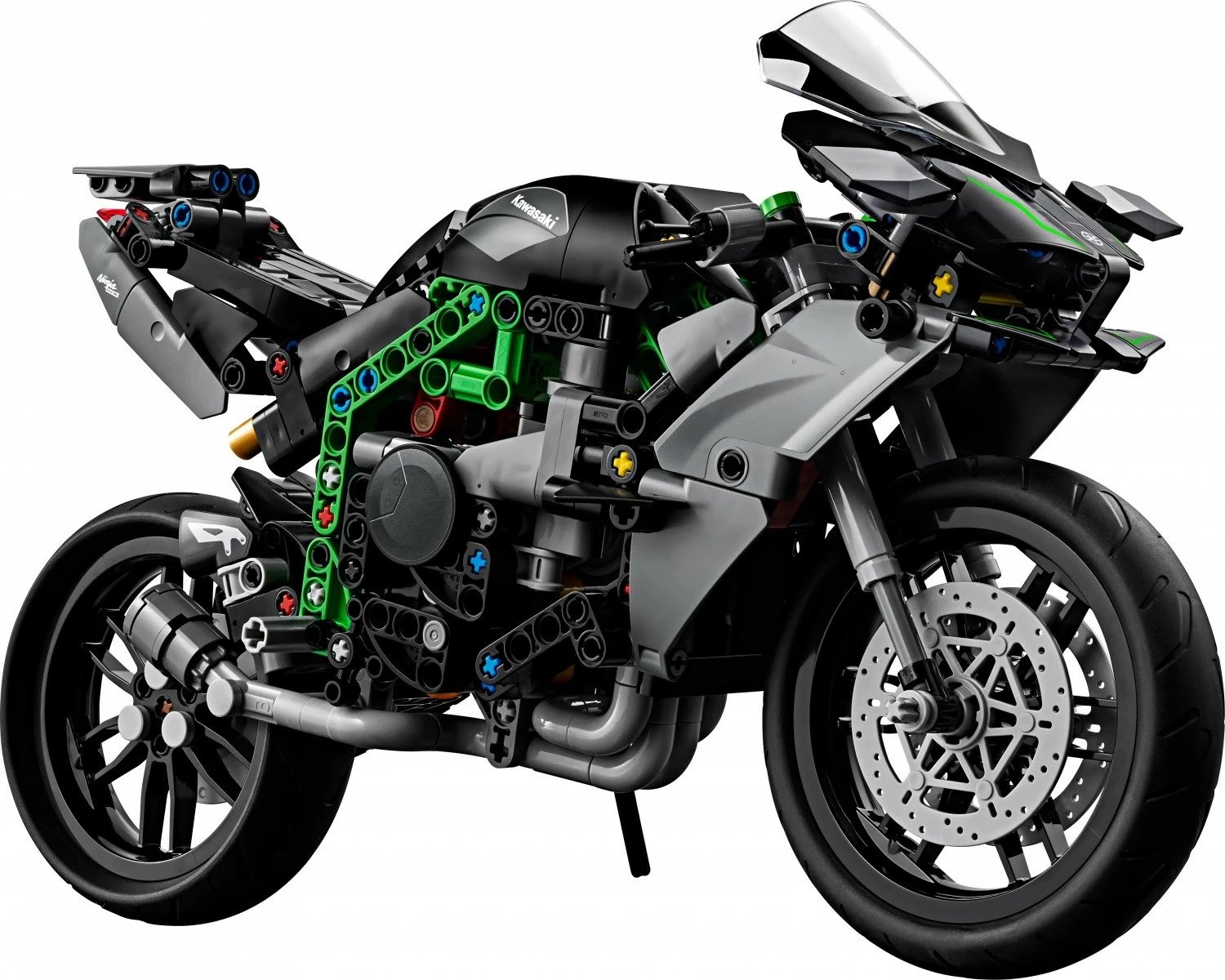 Set ndërtimi LEGO Technic Kawasaki Ninja H2R 42170, 643 pjesë, për fëmijë 10+, e zezë/gjelbër