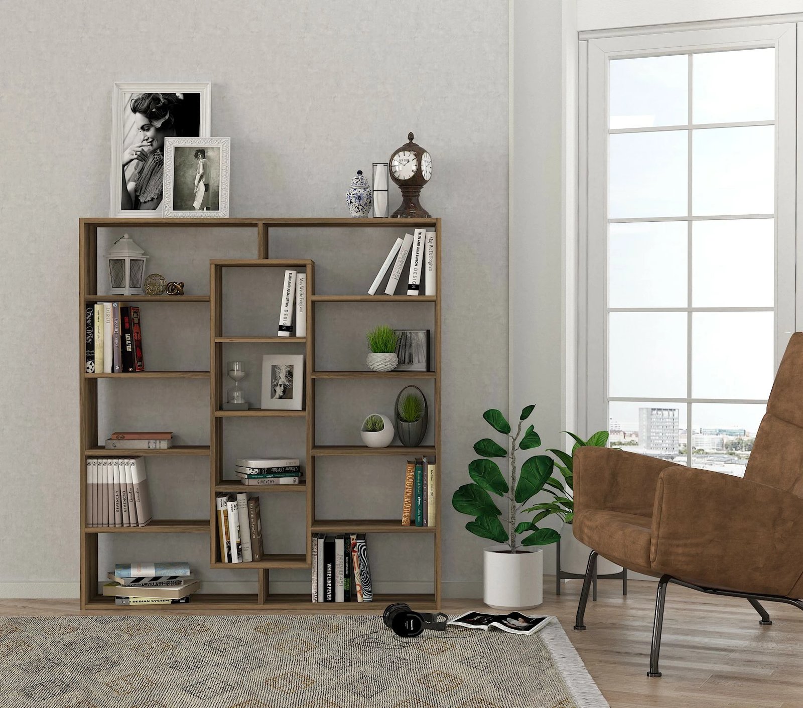 Raft librash Hanah Home, Ample, ngjyrë arre