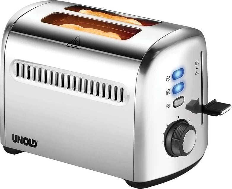Toaster UNOLD 2er Retro, 2 feta, 7 nivele, inoks