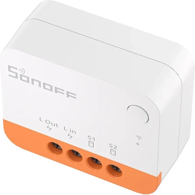 Switch smart Sonoff ZBMINIL2, ZigBee, për ndriçim, i bardhë/portokalli