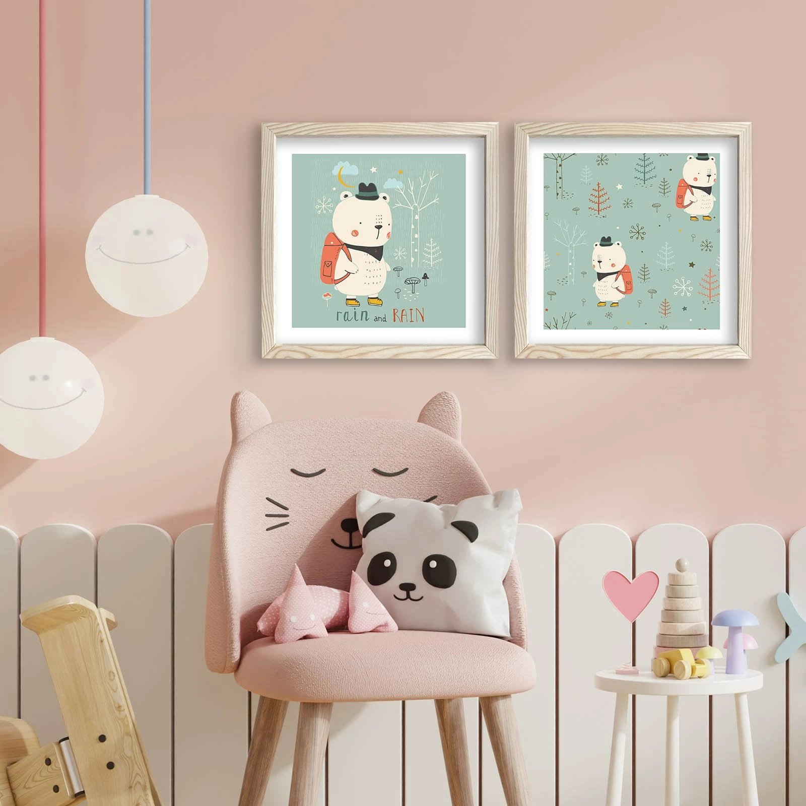 Pikturë dekorative me kornizë MDF (2 copë), Wallity, 2P3333KCT-003