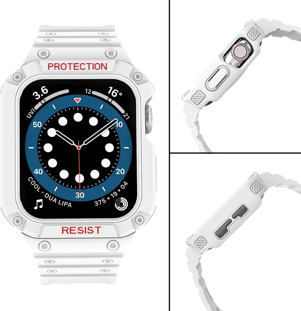 Rrip me mbështjellës Hurtel për Apple Watch 9/8/7/6/5/4/3/2/SE/SE2, 41/40/38mm, i bardhë