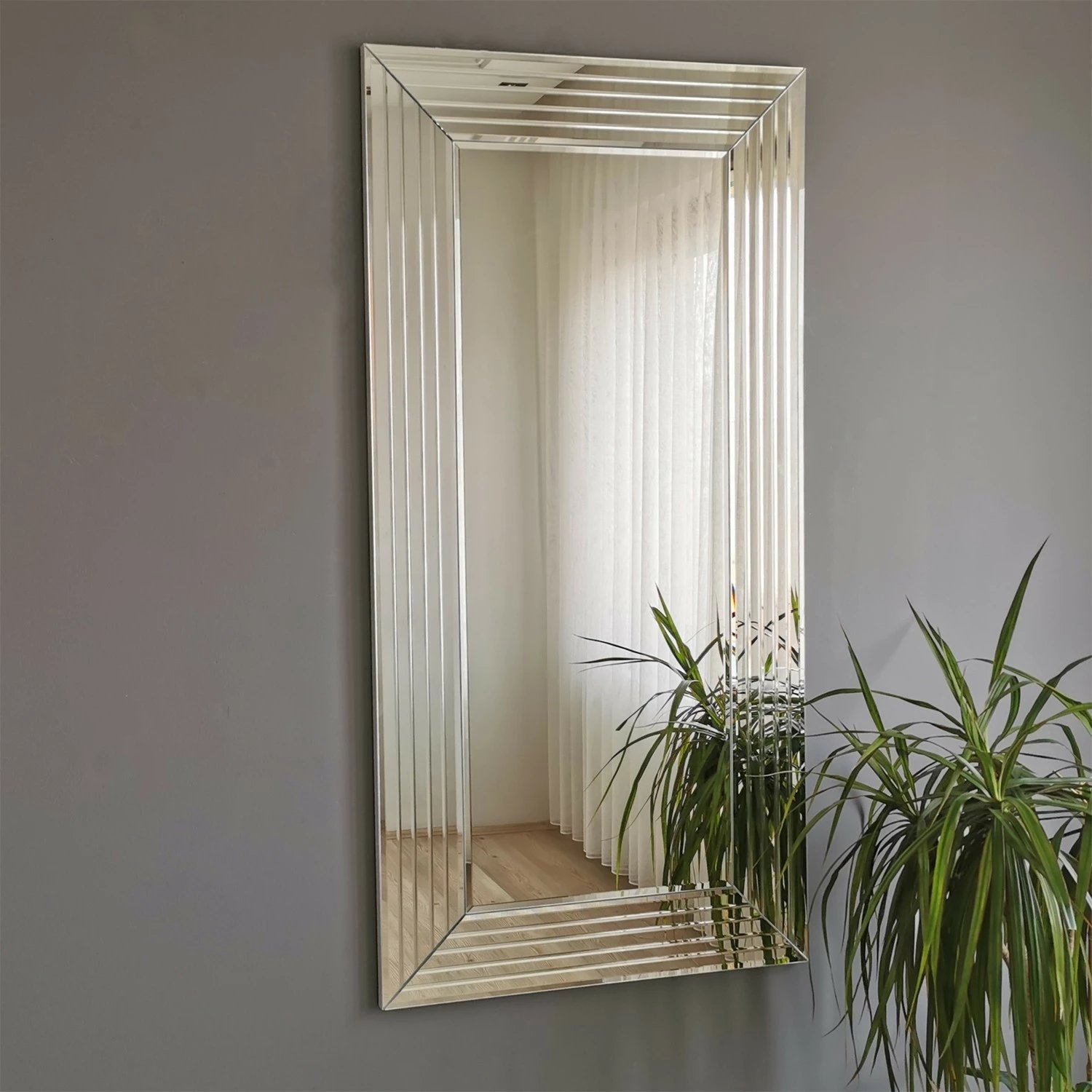 Pasqyrë Hanah Home, A305D, ngjyrë argjendi, 60x100cm