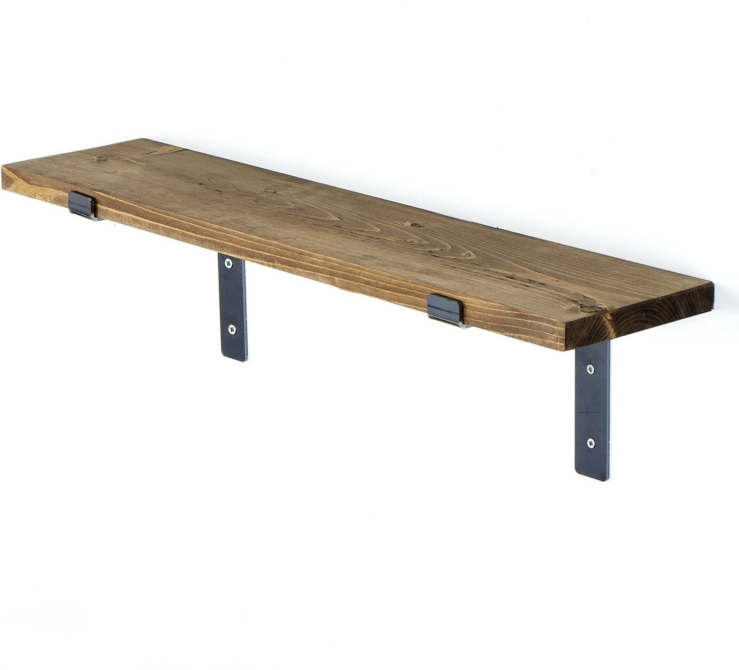 Raft dekorativ prej druri për mur, ngjyrë e zezë dhe arre, Hanah Home Lam002