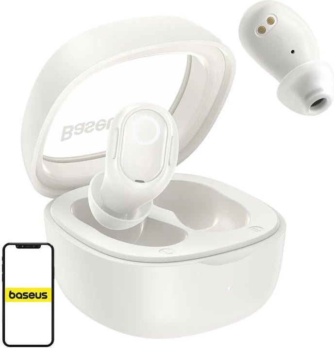 Kufje wireless Baseus Bowie WM02 TWS, Bluetooth 5.3, të bardha