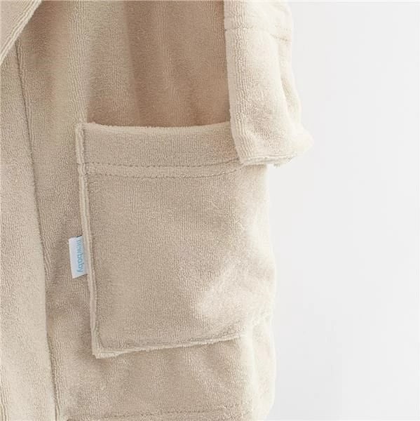 Rrobë banjo bebe, New Baby Comfortably, terry 100% pambuk, me kapuç, madhësia 116/122, bezhë