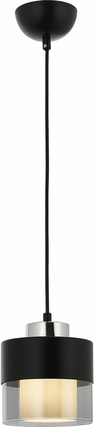 Llambë tavani Opviq, AV-4288-1BSY, metal e xham, e zezë/argjendtë, 70x15cm