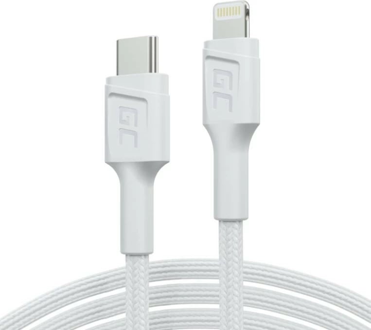 Kabllo Green Cell PowerStream USB-C në Lightning 1m, e bardhë Kabllo Green Cell PowerStream USB-C në Lightning 1m, e bardhë
